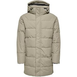 ONLY & SONS Onscarl Life Long Quilted Coat OTW gewatteerde jas voor heren, Desert Taupe, XL