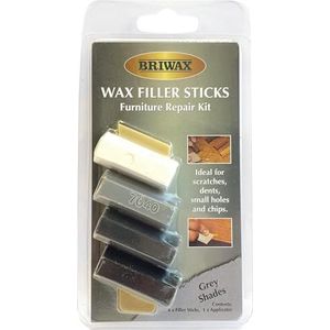 Briwax Filler Sticks Grey – Snelle houtreparatie voor krassen, scheuren en nagelgaten | Verschillende tinten