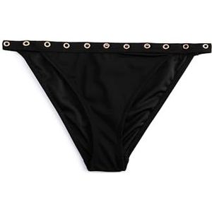Koton Dames Bird's Eye Veneer Detail Bikini Bottom Swim Wear, zwart (999), 36