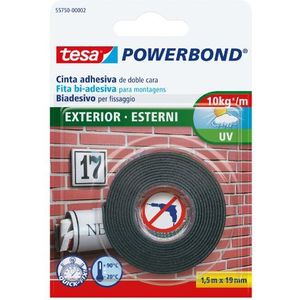 tesa Powerbond Sterk dubbelzijdig plakband voor buiten, 1,5 m x 19 mm