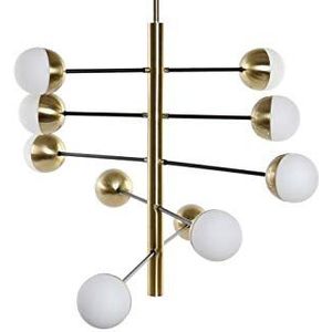 DRW plafondlamp van metaal en glas met 8 bollen in goud 45 x 52 x 103 cm