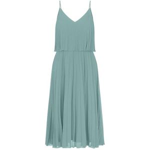 APART Korte plisséjurk van licht korrelig, geplooide chiffon, met bloemenprint, jade, 38