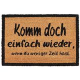 Relaxdays deurmat kokos - komm wieder - 60 x 40 cm - antislip - weerbestendig - voor binnen en buiten