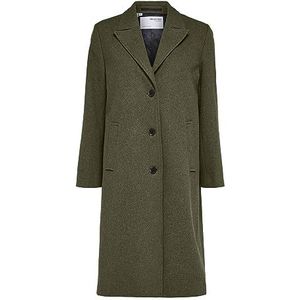 SELECTED FEMME Dames SLFALMA Wool Coat NOOS lange jas, Ivy Green/Detail: Melange, 36, Ivy Green/Detail: melange, 36