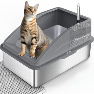 Kattenbak - Roestvrij Staal - XXL - 28 Liter - Inclusief Schep en Mat