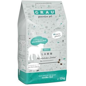 GRAU - het origineel - Droogvoer voor honden - Lam, 1 verpakking (1 x 12 kg), glutenvrij, voor gevoelige, volwassen honden