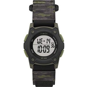 Timex Jongens Time Machines Digitaal Horloge Zwart/Groen Camouflage Fast Wrap Band TW7C77500