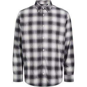 JACK & JONES - Overhemd - Grijs - Flanel - Lange Mouw - Regular Fit