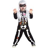 Rubies Candy skeletkostuum voor jongens en meisjes, jumpsuit met oogmasker, Halloween, carnaval en verjaardag