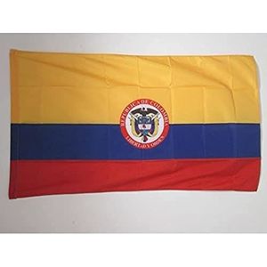 Colombia vlag met wapen 90x60cm - Colombiaanse vlag 60 x 90 cm Schede voor schacht - AZ FLAG
