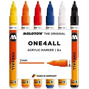 Molotow Acryl Marker One4All Etui basic set 1 6 Stuk wit