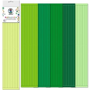 Ursus 57520006 Quillingstrepen 180 stuks, 10 mm breed, groene tinten, papierstroken van gekleurd tekenpapier in 6 verschillende kleuren