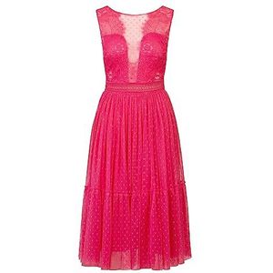 Kraimod Cocktailjurk van kant en tule, fuchsia, 34