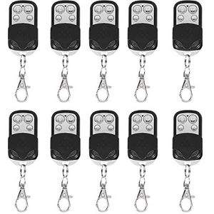 Leyf 10 stuks afstandsbediening garagedeur 433 MHz, afstandsbediening universeel de portail, 4 kanalen, compatibel met 433 MHz frequentiecode, handzender, eenvoudige instelling, garagedeuropener