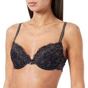 Emporio Armani Dames Christmas Lace Push Up Bra, zwart, 34 / A