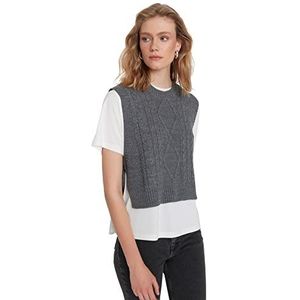 TRENDYOL Twoaw22sv0058 sweatshirt, antraciet, S voor dames, Antraciet, S