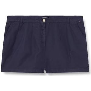 Tommy Hilfiger Dames CRV Slim Katoen Linnen Short Desert Sky 48, woestijn hemel, 48