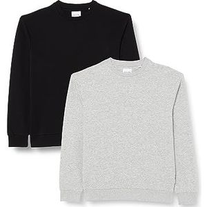 JACK & JONES Sweatshirt voor heren, Zwart/Pack: zwart+lgm, S
