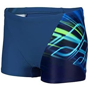 Arena Boy's Shading Swim Short Trunks voor kinderen en jongeren, Neon Blauw, 10-11 Jaar