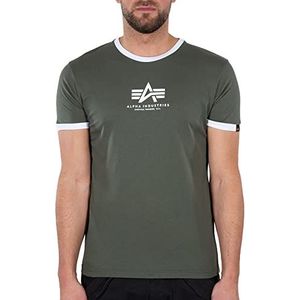 Alpha Industries Basic T Contrast ML T-shirt voor heren Dark Olive