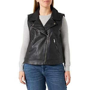 ONLY CARMAKOMA Dames Carvera Faux Leather Waist Coat OTW Vest, zwart, 50-52 grote maten