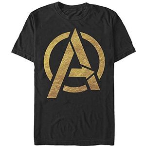 Marvel Classic - Gold Foil Avengers Unisex Crew neck T-Shirt Black 2XL