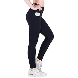 VS duurzame legging voor dames lang met zak, ondoorzichtige sportlegging met hoge taille met zak voor mobiele telefoon, yoga, hardlopen, joggingbroek, hoge taille, buikweg, anti-cellulitis