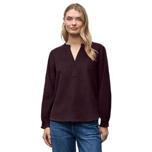 Street One 3412452 Corduroy blouse met ruches, Jazz Berry, 38 dames