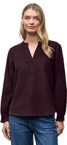 Street One 3412452 Corduroy blouse met ruches, Jazz Berry, 38 dames