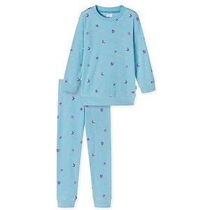 Schiesser Meisjespyjama Set van warme kwaliteit badstof - fleece - Interlock - Maat 92 tot 140, Aqua_179958, 98 cm