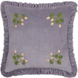 furn. Hettie geborduurd katoenen fluwelen polyester gevuld kussen