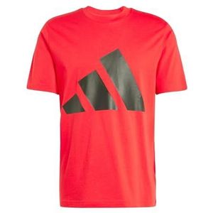 adidas Heren ESSENTIALS BIG LOGO SINGLE JERSEY TEE, Pure Ruby/Black, XS