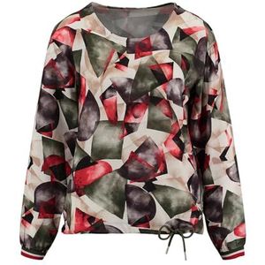 KEYLARGO Graphic Round Blouse voor dames, kaki (1505), L