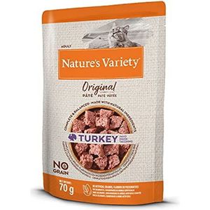 Nature's Variety Originele No Grain zoetekauwen voor volwassen katten met kalkoen, 12 x 70 g blik