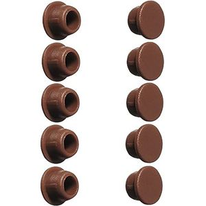 cyclingcolors Afdekkapjes, kunststof, stop, blinde stop, afdekking, meubel, Ø 6 mm, bruin RAL 8007, 10 stuks