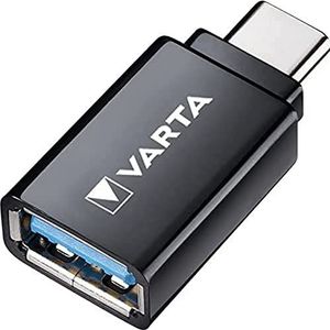 Varta 57946101401 Laad- en data-USB naar USB type C adapter (geschikt voor alle USB type C-compatibele apparaten zoals Apple Macbook 12 2015 Pro, Samsung Galaxy etc.)