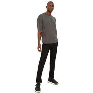 Trendyol Mannen zwarte mannelijke skinny niet vervagen jeans, Zwart, 33W