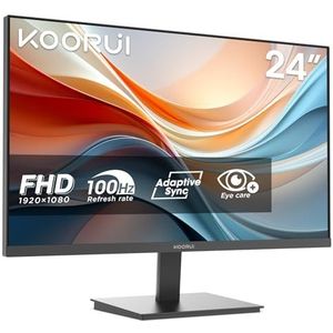KOORUI E2412F 24 Pouces Ecran PC, FHD 1920 x 1080 100Hz Moniteur, Adaptive Sync HDMI 1.4, Eye Care, inclinable de -5° à 15°, VESA 100 x 100mm