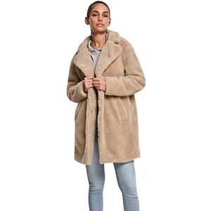 Urban Classics Oversized sherpa winterjas voor dames, mantel met haak en oogsluiting, maat XS tot 5XL, beige (zand 00208), XS