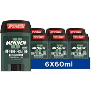 Mennen NATURAL FORCE Deodorant van natuurlijke herkomst 48H stick breed zonder alcohol anti-sporen - 6 stuks, 1 stuk (1 stuk)