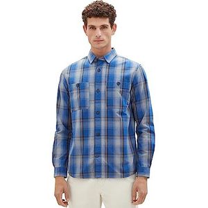 TOM TAILOR Herenhemd, 30742 - Blue Grey Grindle Check, XXL