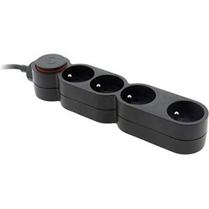 Home - 4-Gang 16A Wit verlengsnoer - HO5VVF 3G1 kabel - 1,5 m/59 inch - Ultra-platte stekker