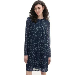 TOM TAILOR Denim Damesjurk, 35915 - Navy Green Clover Leaf Print, S