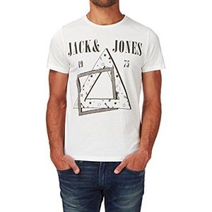 Jack & Jones Heren Morris T-shirt met ronde hals en korte mouwen, Wit (Cloud Dancer), XL