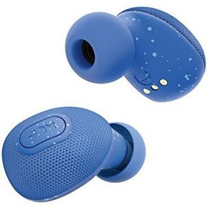 Jam Live True - volledig draadloze truly wireless in-ear hoofdtelefoon, 3 uur batterijduur, dubbele microfoon, handsfree, stabiele opbergdoos met geïntegreerde oplader - blauw