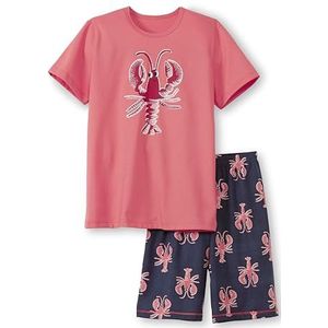 CALIDA Kids Lobster pyjama kort deep sea coral, 1 stuk, maat 140, Deep Sea Coral., 140 cm