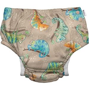 i play.® by Green Sprouts Herbruikbaar, Eco Snap Swim Diaper met Gussets, UPF 50+, 6 mo, Sand Panther Chameleon - print, gepatenteerd design, standaard 100 gecertificeerd door Oeko-Tex®-gecertificeerd