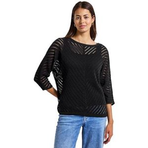 Street One - Gestructureerde Trui - Zomer - Doorschijnende Details - Korte Mouwen