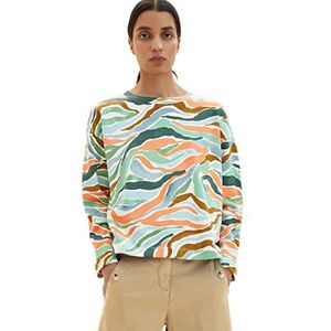 TOM TAILOR Dames Sweatshirt 1035345, 31122 - Colorful Wavy Design, XXS