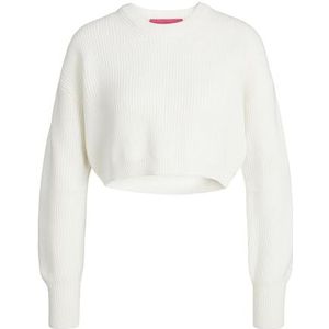 JJXX Jxcarlota Twist Crop Crew Neck Knit, wit (snow white), XS